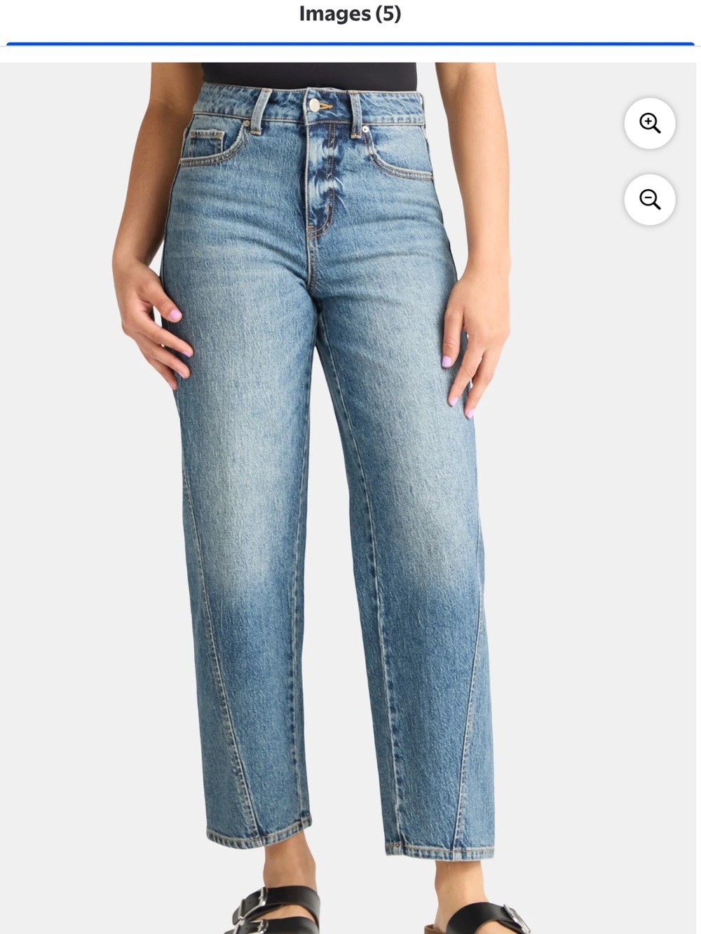 High-Rise Barrel Leg Women Jeans, Size 4